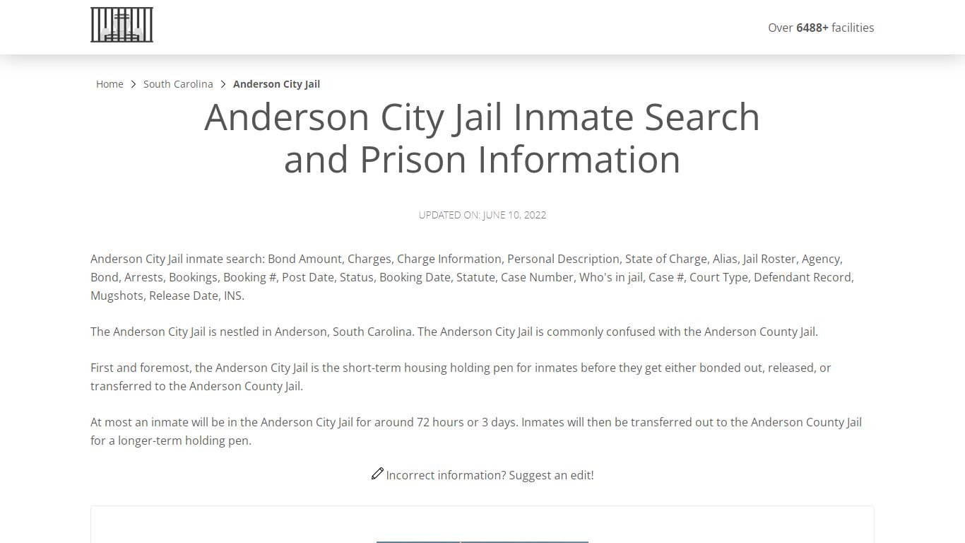 Anderson City Jail Inmate Search, Visitation, Phone no ...